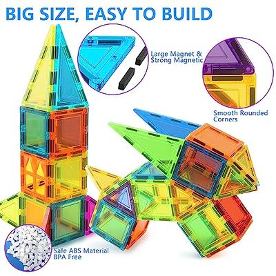  Jasonwell Magnetic Tiles Kids Magnetic Blocks Building Sets 3D  Magnet Tile Building Blocks Magna Construction Educational STEM Toys Gifts  for Toddlers Boys Girls 3 4 5 6 7 8 9 10 + Year Old : Toys & Games