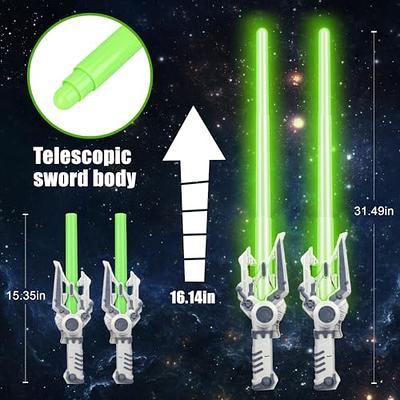 TOY Life Light Up Saber - 3 Pack Lightup Sabers, Extendable & Collapsable  Light up Saber Sword, Saber Toy Set with Motion Sensitive FX Sound, Galaxy