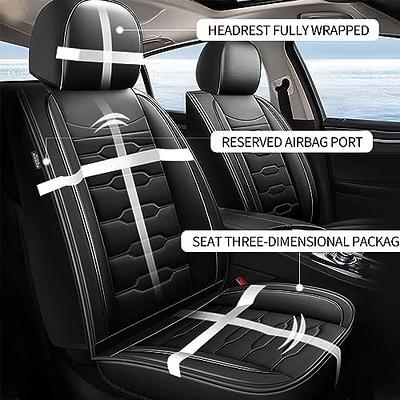 Car Seat Cushions Black Faux Leather (2-Pack) for Auto Truck Van