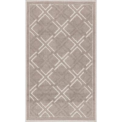 allen + roth 20-in x 34-in Gray Cotton Bath Rug in the Bathroom