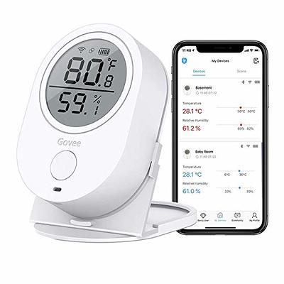 Govee Smart Hygrometer, Wireless Thermometer, Mini Bluetooth Humidity  Sensor with Notification Alert, Data Storage and Export, 328 Feet  Connecting Range 