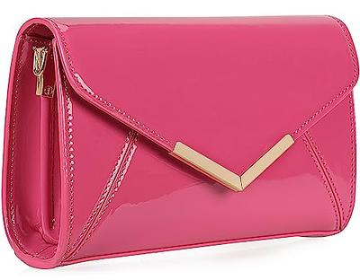 DEXMAY Women Envelope Evening Clutch Handbag Faux Patent Leather