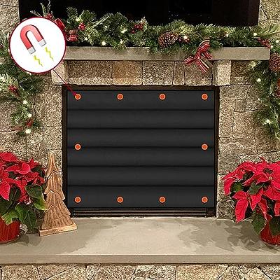 Magnetic Fireplace Cover for Inside Fireplace Stops Heat Loss, Fireplace Blanket Draft Stopper for Winter & Summer, Hot & Cold Air Blocker, 39”W x