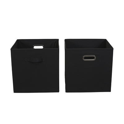 2-Piece: Foldable Stackable Storage Bins with Lid | White | Small