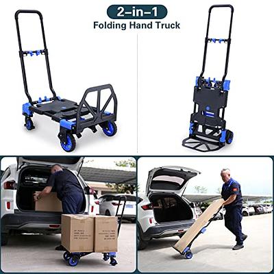 Hand Truck with Telescope Handle Dolly Cart Trolley Cart for Moving, 4