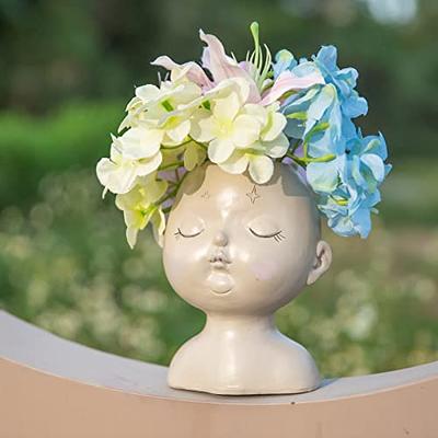 JYTTI Face Flower Pot Head Planter, Planters for Indoor Plants, Small Plant  Pots, Plant Pot with Drainage, Succulent Flower Pots, Dog Mom Gifts for  Women, Modern Vase Decor for Her Home 