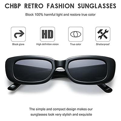 Small Rectangle Sunglasses Mens Womens Square Thin Retro 90’s Vintage  Fashion