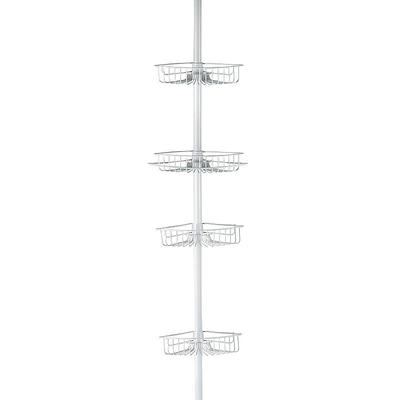 Bath Bliss 4 Tier Tension Corner Shower Organizer Caddy in Grey 10000-GREY  - The Home Depot