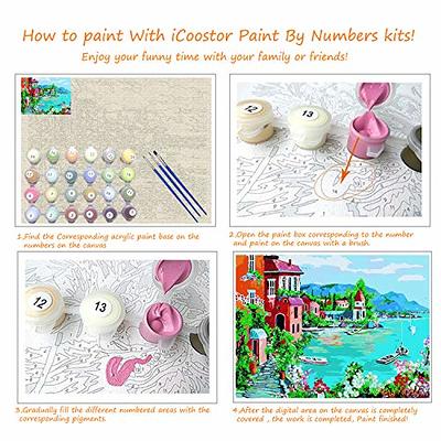 Pink Picasso Kits Mid Century Modern Paint by Number for Kids Ages 5-12 |  DIY Beginners Kids Craft Kit Acrylic Paint Canvas Painting Kits as Seen On