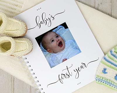 Baby Memory Book for Girls Hardcover Personalized First Year Baby Journal  Baby Girl Book Flowers Boho Floral Initial 