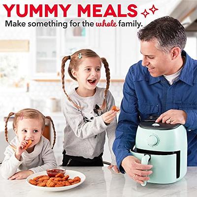 Dash Compact Air Fryer Oven Cooker with Temperature Control, Non-stick Fry  Basket, Recipe Guide + Auto Shut off Feature, 2 Quart - Aqua 