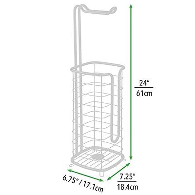 mDesign Steel Freestanding Toilet Paper Holder Stand and Dispenser