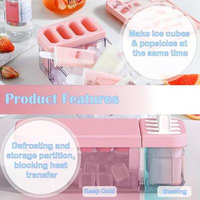 1 Set Ice Cube Tray with Lid and Bin,Plastic Ice Cube Trays for