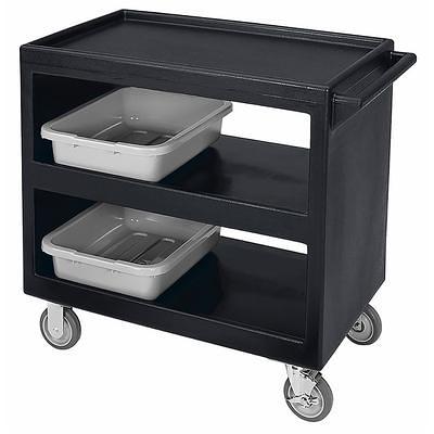 Rubbermaid FG618000 BLA 2 Level Polymer Utility Cart w/ 330 lb Capacity,  Flat Ledges