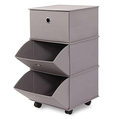 3-Drawer Fabric Dresser Storage Tower Vertical Foldable Pull Bins Bedroom  Black, 1 unit - Pick 'n Save