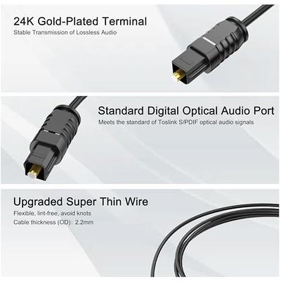 Optical Audio Cable 25 feet, Digital Audio Optical Cable Ultra-Thin Cord,  Toslink SPDIF Fiber Optic Cable Compatible with TV Sound Bar Home Theater  PS4 Xbox Samsung Vizio - Yahoo Shopping