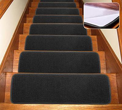 Seloom 13pcs Carpet Stair Treads, Indoor Non Slip Stair Rugs Covers Rubber  Backing Anti Slip Indoor Edging Stair Mats Removable Washable Step Runners  for Wooden Stairs (30x8Inch,Pure Black) - Yahoo Shopping