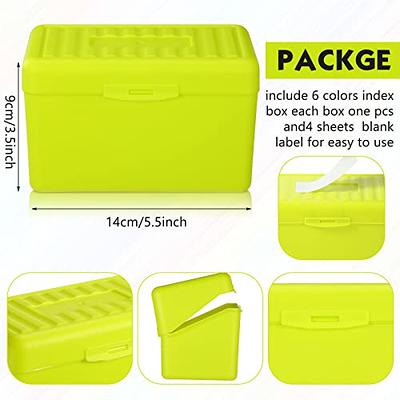 Vicenpal 6 Pcs 3 x 5 Inch Index Card Box Holder Notecard Box Colorful  Plastic Storage Flash Card Holder with 4 Sheets Blank Labels white - Yahoo  Shopping