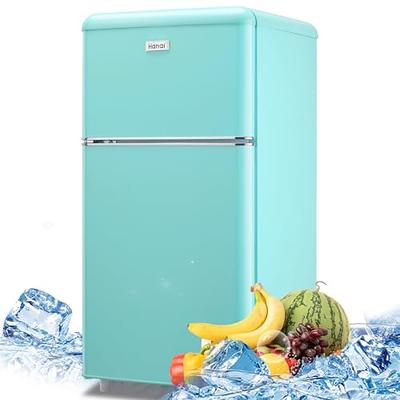 JEREMY CASS 3.5 cu. ft. Retro Mini Fridge, Refrigerator with Freezer, with  2 Door Adjustable Mechanical Thermostat in Blue FLGJ80GB - The Home Depot