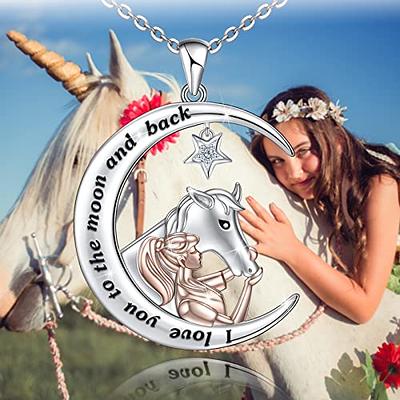 Horse Charm Necklace Gold Plated Charm Jewelry Horse Lovers 