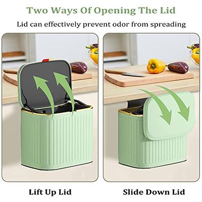 Kitchen Compost Bin Countertop with Lid - Small Hanging Trash Can Wall  Mounted I