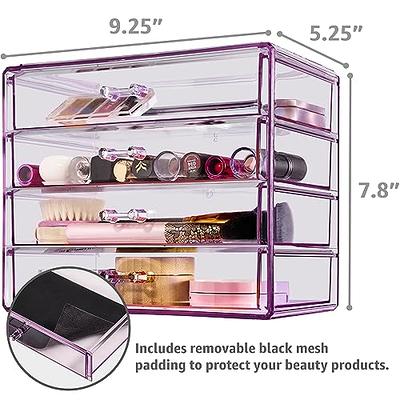 Sorbus Bamboo Makeup Organizer, Multi-Purpose Storage for Skincare, Toiletries, Desktop, Household Items, Display Stand Shelf