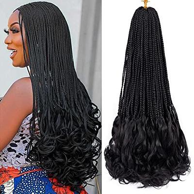 Crochet Braids Box Braids Crochet Hair For Black Women Black Crochet Braid  Hair Curly Ends 18 Inch Box Braids Crochet Hair 22 Strands/pcs Braiding Hair  Extensions 6Packs (Black（1B）) : : Beauty 