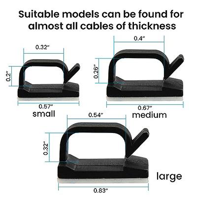 60 Pcs Small Black Adhesive Cable Clips for Cord Management Under Desk  Table Phone PC Charger