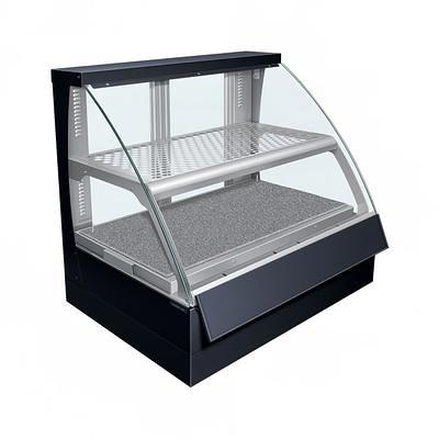 Alto-Shaam ED2 72 S/S Stainless Steel Heated Display Case with Curved Glass  - Full Service Countertop 72