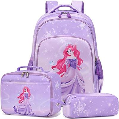 HTgroce Backpack for Girls Elementary Bookbag for School Backpack Set Girls  Preschool Book Bag with Lunch Box Pencil Case