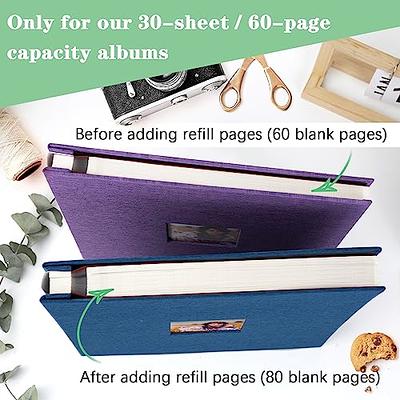  Colemoly Photo Album Self Adhesive Scrapbook Refill Pages for  Colemoly 11x10.6 inch 60 Pages Photo Album (Available for 7 Colors)