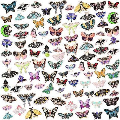 Unittype 26 Pcs Butterfly Pins Set Cute Backpacks Pins Cats Black Crow Gothic Pins Aesthetic Pins for Women Men DIY Badge Clothing Jackets Bags Decoration