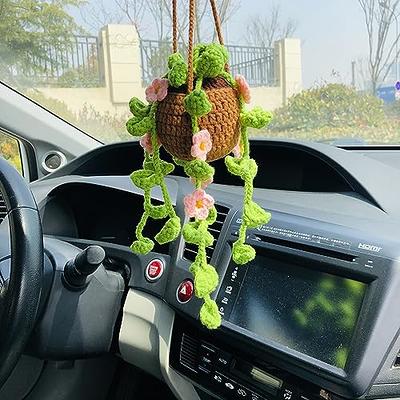  Knitted Plant Car Mirror Hanger Cute Car Accessories