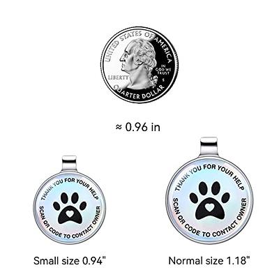 WhoseID Dog Cat Name Tag Personalized for Pets ID Custom Accessories Silent  QR Code Tags Ring Supplies Email Alert Silvery