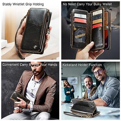 Defencase iPhone 15 Pro Max Wallet Case, iPhone 15 Pro Max Case Wallet for  Men, Vintage