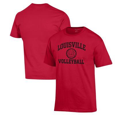 Men's Champion Red Louisville Cardinals Volleyball Icon Powerblend Pullover  Sweatshirt