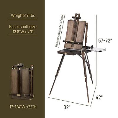 U.S. Art Supply 24 High Small Laptop Wooden H-Frame Studio Easel