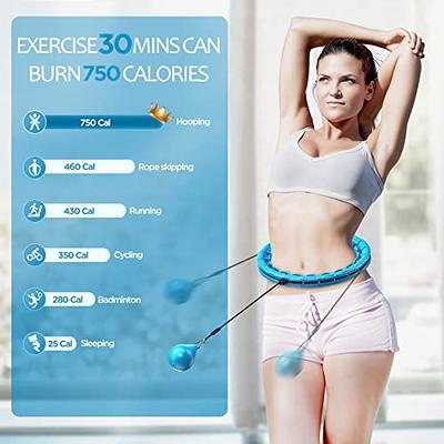 Infinity Hoop - The Ultimate Hula Hoop Weight Loss - 24 Detachable Knots  with 360 Degree Auto Rotation - Size Adjustable Weighted Hula Hoop - Weight
