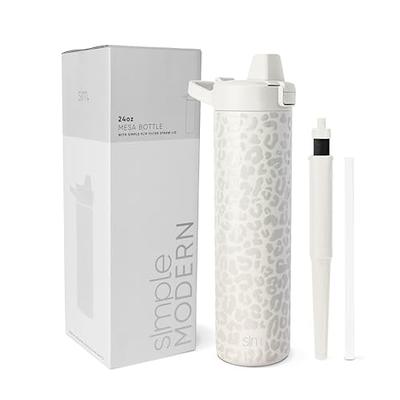 Insulated Filtered Water Bottle with Straw, Reusable Metal, Carbon