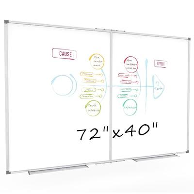 MaxGear Large White Board for Wall, 72 x 40 inch Large Magnetic Dry Erase  Whiteboard, Foldable Wall Mount Whiteboard with 1 Eraser, 3 Markers and 6