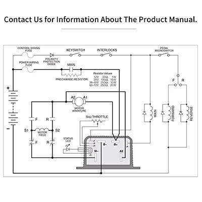48V 500A 0-5KΩ Golf Carts Motor Controller for Curtis 1205 1205