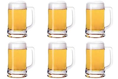 Clear Pilsner Beer Glasses Set of 6, Durable Lead-Free Drinking