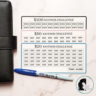 My Small Business Savings Challenge for A6 Cash Envelopes 