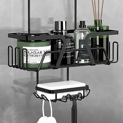 Nynelly Over The Door Shower Caddy, Acrylic Shower Caddy Shelf Hanging Over  Door with 2-Tier Rack,No Drilling Shower Hanging Organizer for Inside