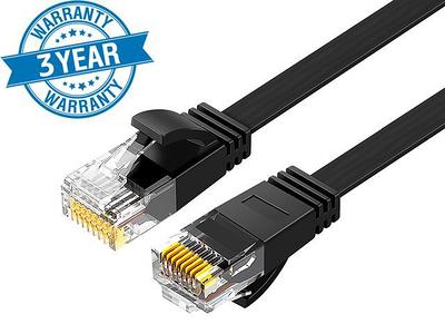 Snowkids Cat 8 Ethernet Cable 15 FT, Flat High Speed Ethernet Cable,  40Gbps,2000Mhz Braided Internet Cable, Gold Plated RJ45 Connector, LAN Cable  S/FTP Network Cable for Modem/Router/PS4/5/Gaming/PC 