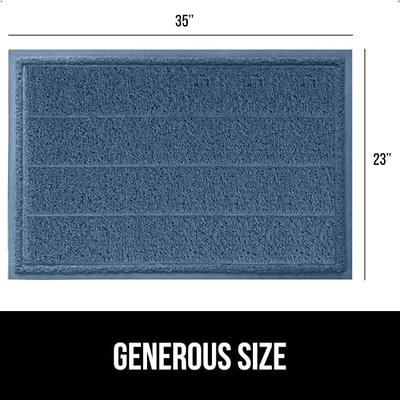 Gorilla Grip Stain and Fade Resistant Dirt Grabber Mesh Door Mat,  Low-Profile, Heavy Duty Quick Dry Striped Doormat, Mats for Indoor Outdoor  Entry, Shoe Scraper, Garage Entrance Mat, 35x23, Navy Blue 