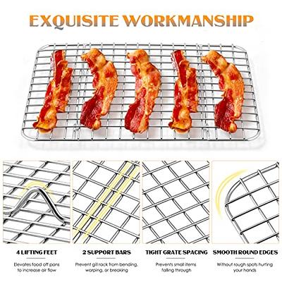  KITCHENATICS Half Sheet Cooling Rack for Cooking and Baking,  Stainless Steel Baking Rack & Wire Rack, Bacon Grill Rack for Oven,  Heavy-Duty Wire Cookie Cooling Rack fits Half Sheet Pan 