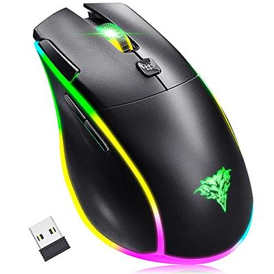 RisoPhy Wireless Gaming Mouse,Tri-Mode 2.4G/USB-C/Bluetooth Mouse Up to  10000DPI,Chroma RGB Backlit,Ergonomic Mouse with 8 Programmable