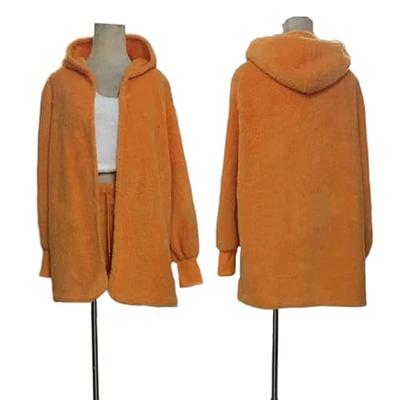 Womens Sexy 3 Piece Outfits Fuzzy Fleece Open Front Hooded