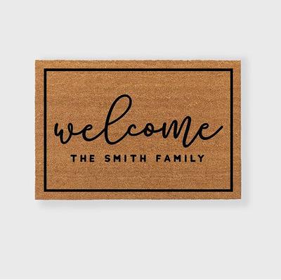 Personalized Custom Last Name Doormat Personalized Welcome 